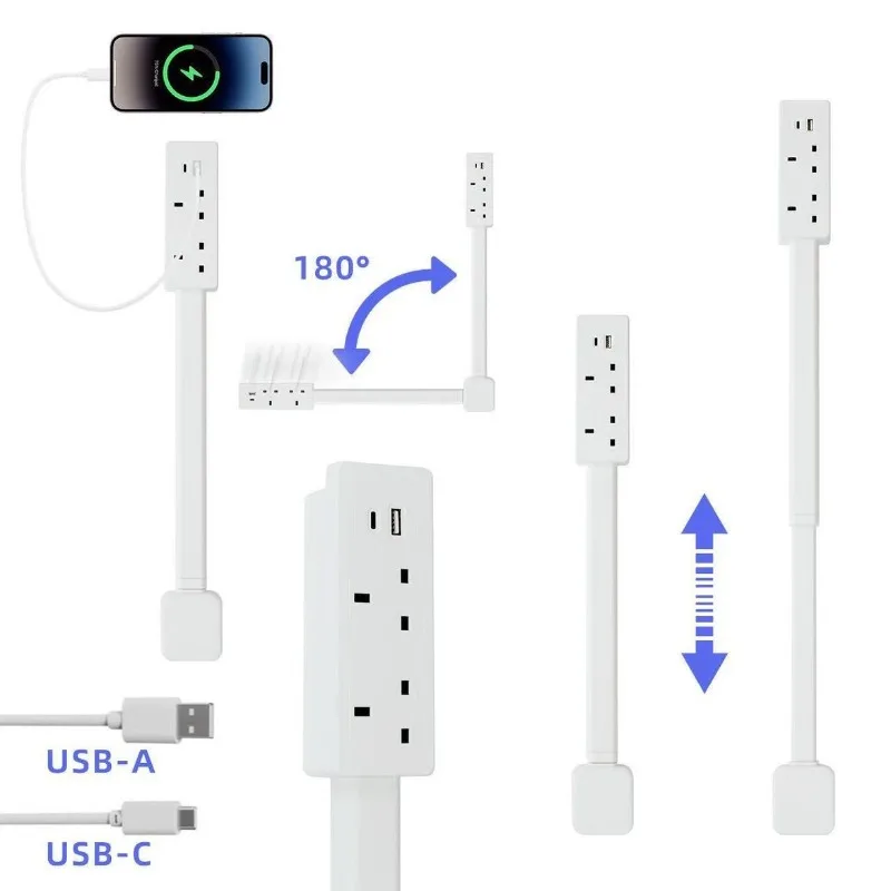 Electrical Outlet Extender Power Socket Sofa Cabinet Expander Universal