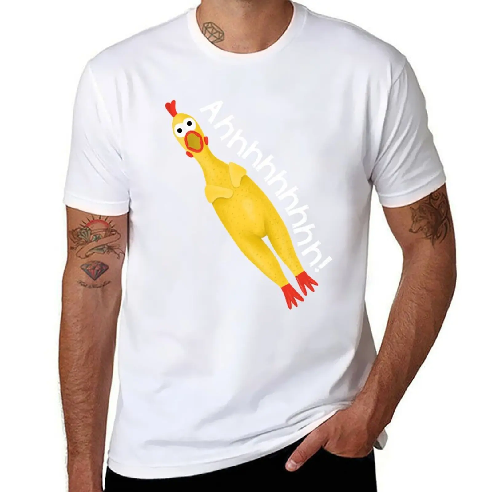 

Screaming Rubber Chicken T-Shirt man t shirt cotton high quality man t shirts for men casual T-Shirt