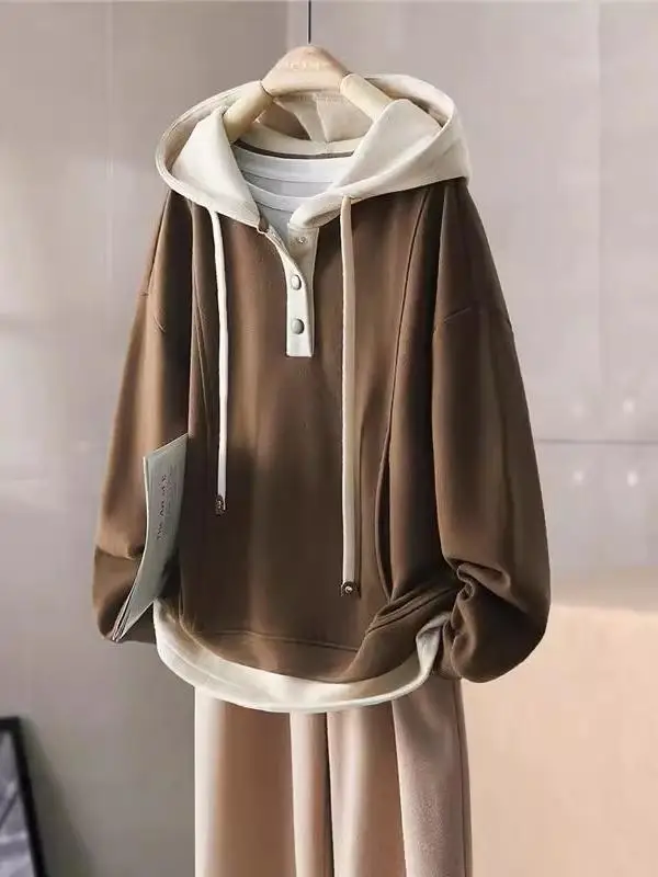 

Spring Autumn plus Size Long Sleeve Hoodie Women's Outerwear Lazy Style Slimming Fashion Couple Hooded Sweatshirt