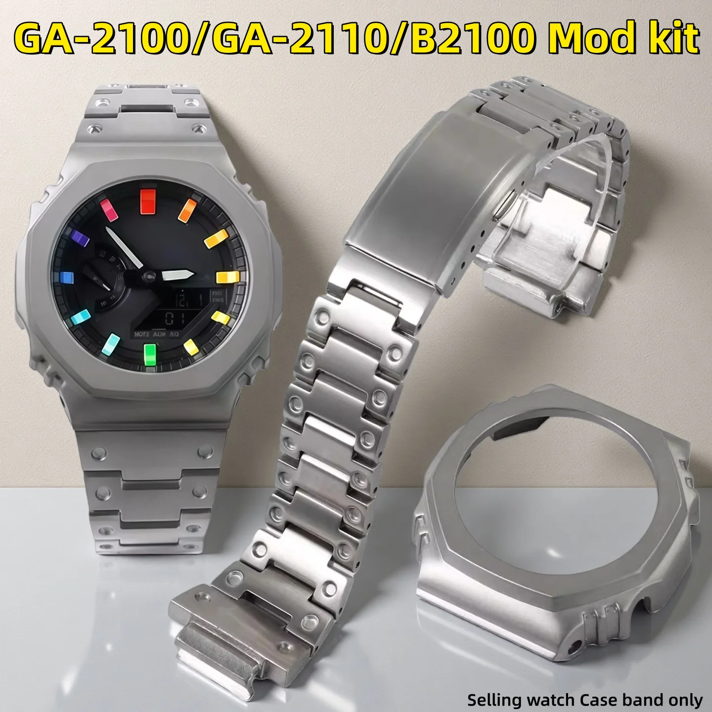 

Корпус из титанового сплава + ремешок для Casio G-shock GA2100 GA2110 DW5600/5610 GA-2100 DW-5600 GA-B2100, обновленный ремешок для часов, детали рамки