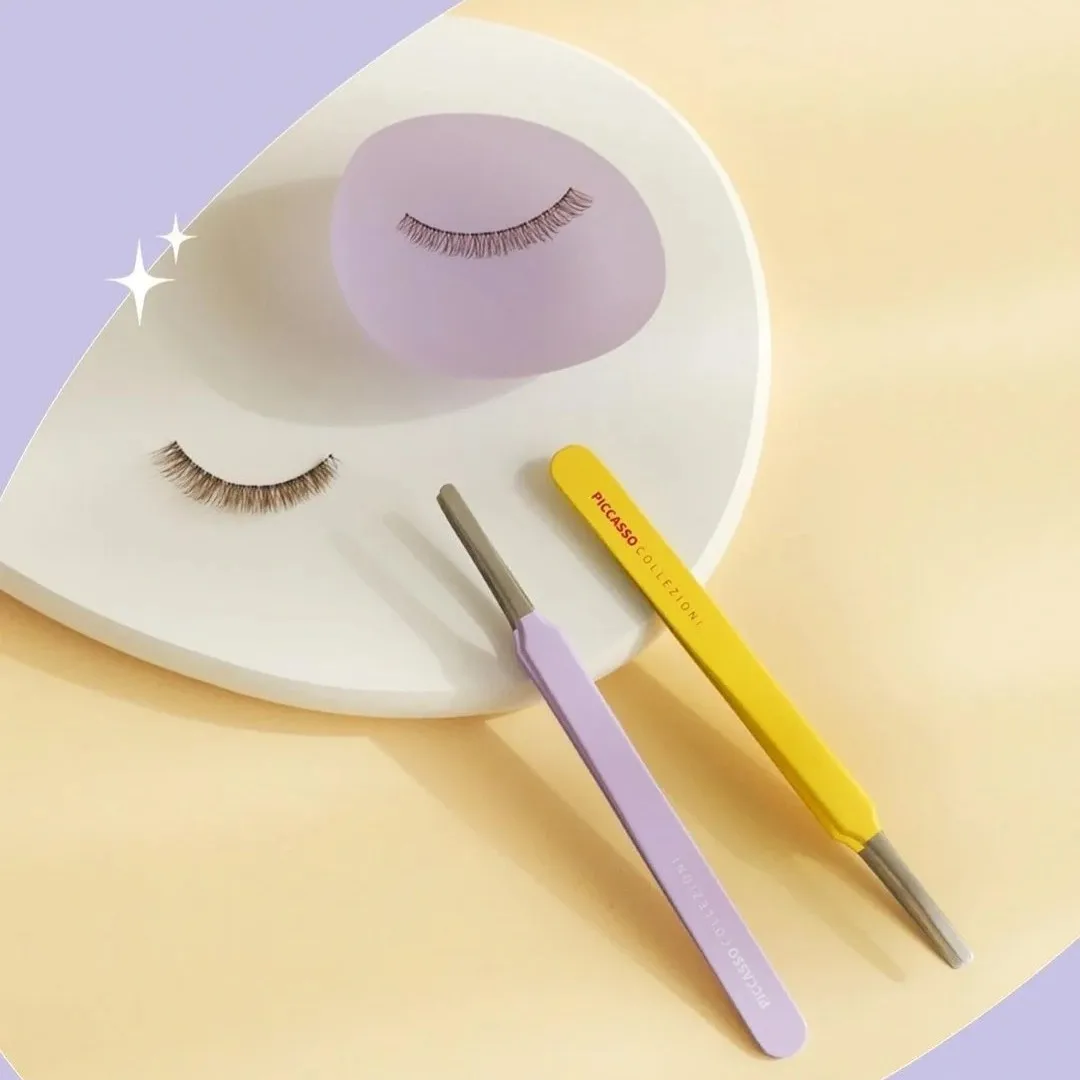 Stainless Steel Tweezers Eyelashes Extension Clip Duck Mouth Multifunctional Flat Mouth Tweezers Multi-purpose Makeup Tools 1PC