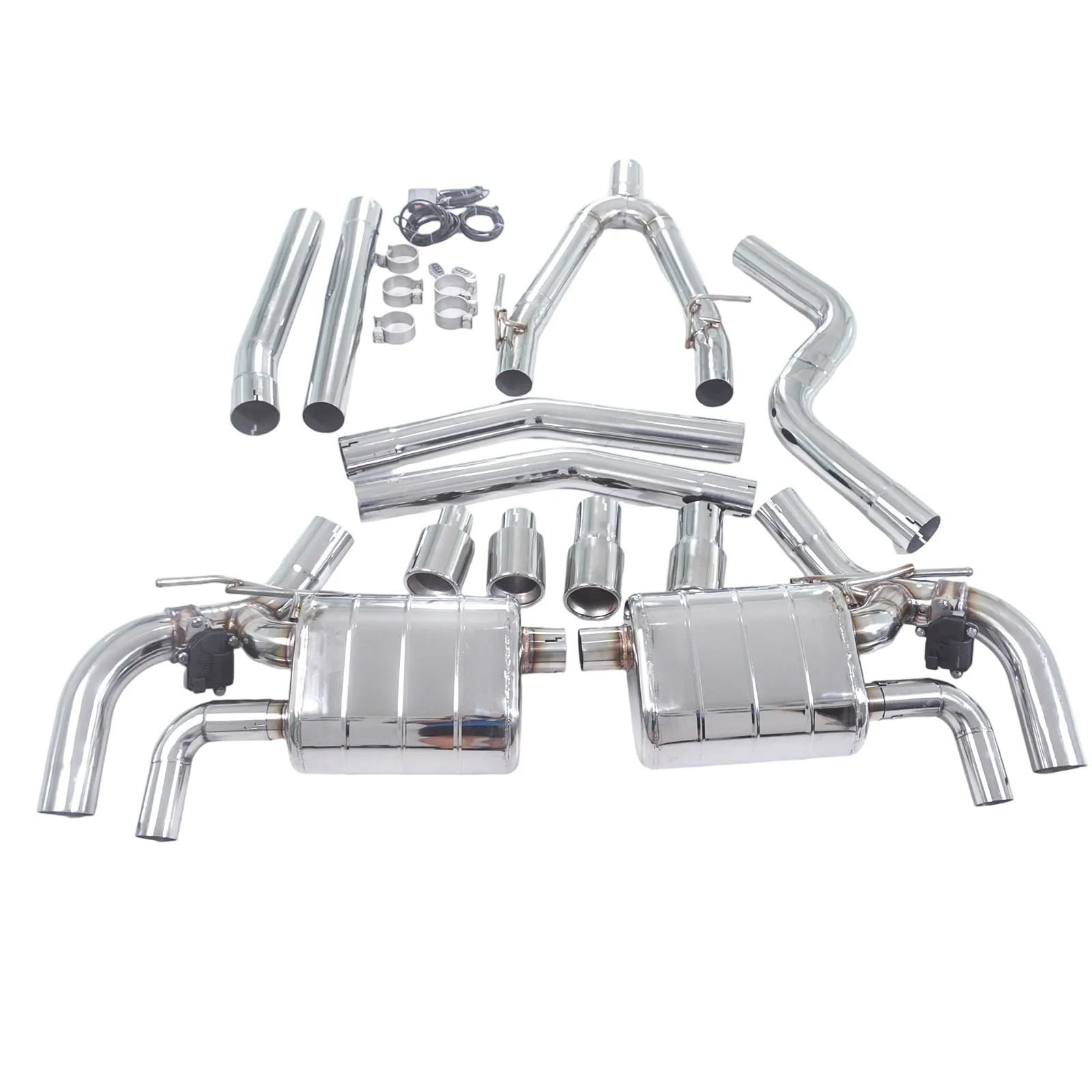 For  2018-2023 BMW 520i 525i 528i 530i G30 G38 B48 2.0T 304SUS Valvetronic High Permance Exhaust Four Outlet Tips