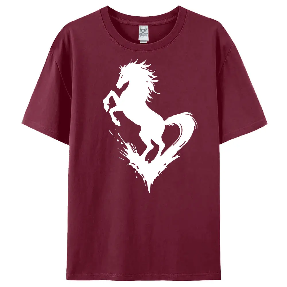 Felpa cavallo minimalista 2026 Zodiaco Girocollo Maglietta Regalo di Capodanno Lunare Abbigliamento Donna Moda Casual Top in cotone Vacanza T