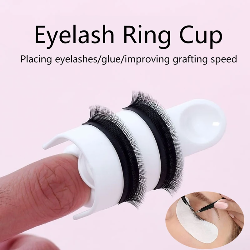 NewEyelash Splitter Nail Art Tattoo Glue Pallet Holder Eyelash Extension Rings Stand Adhesive Pigment Holders Finger Beauty Tool