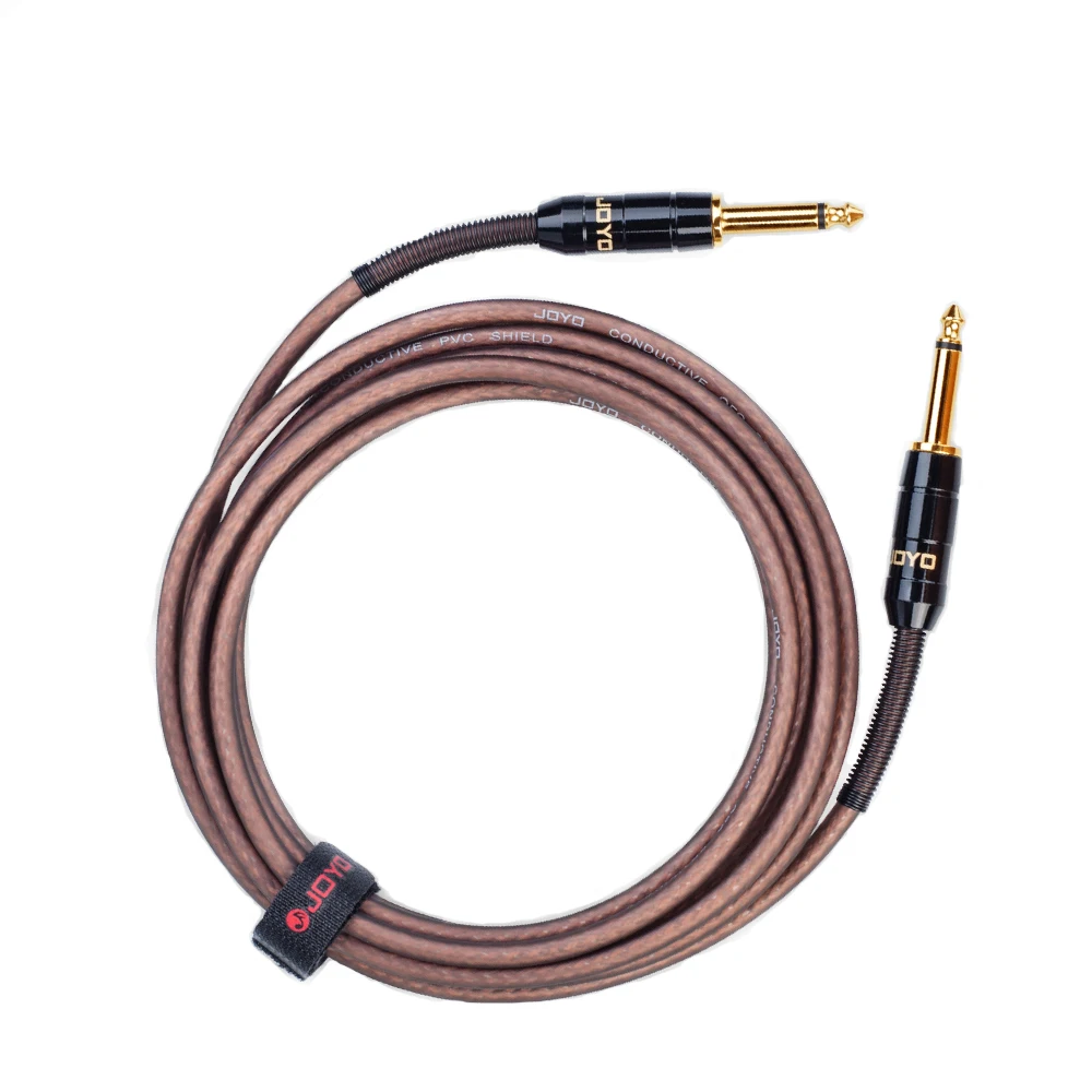 JOYO CM-18/19 3M Audio Cable 6.35mm Mono Straight/Elbow Connector Professional Noise Reduction Cable for Guitar Bass Amp
