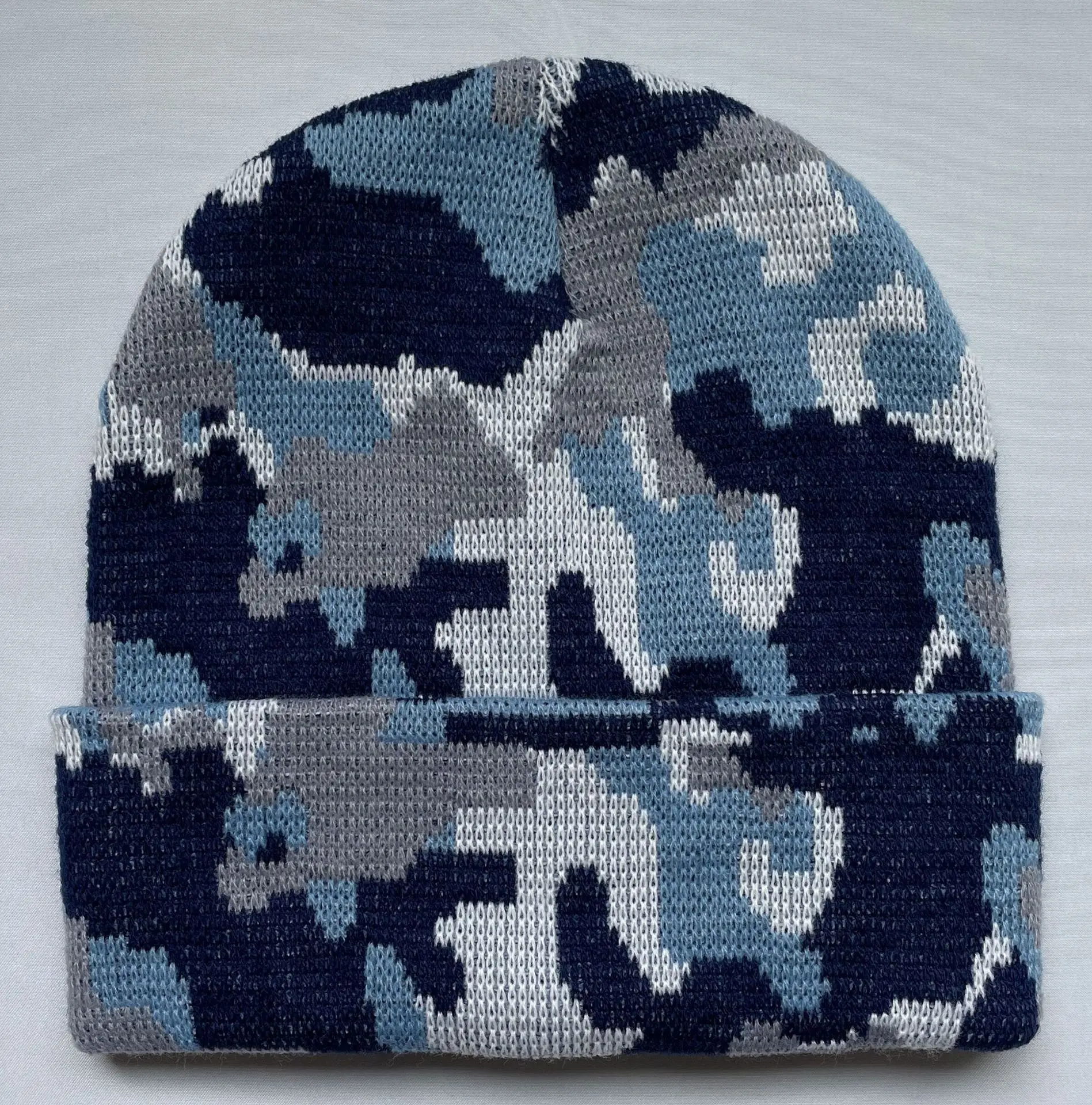 Camouflage Knitted Pullover Hat Men Women Winter Warm Beanies Outdoor Hiking Skiing Elastic Skullies Beanies Cap All-match Hats