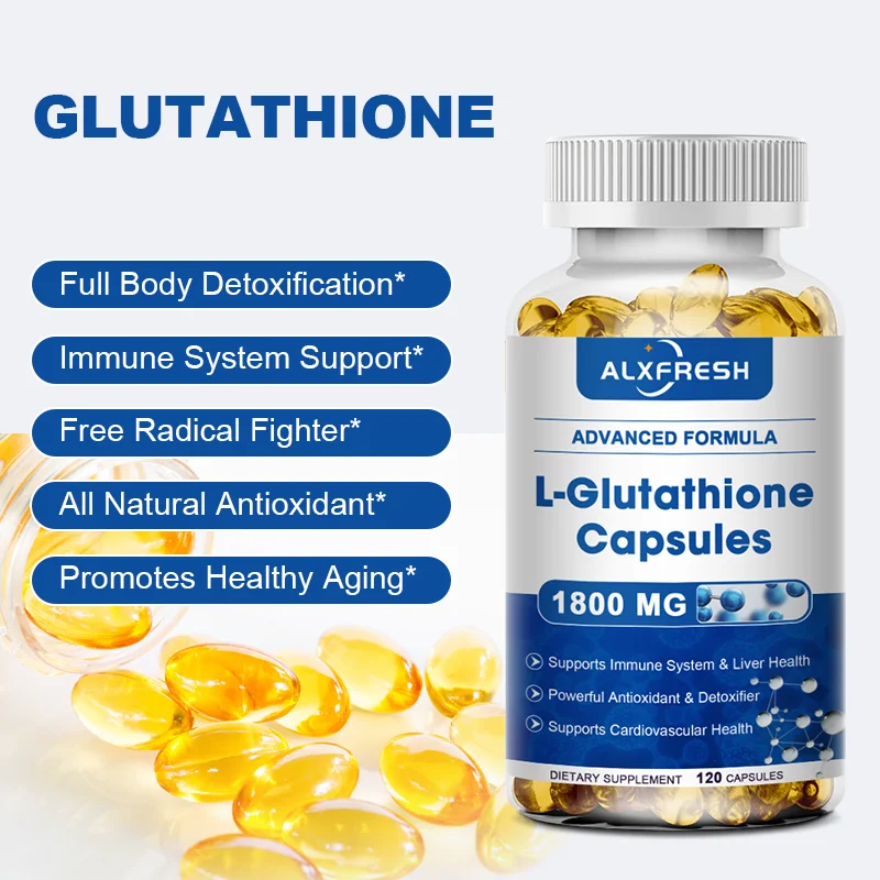 Alxfresh Glutathione Capsules Strong Antioxidant Effects Detoxification Liver Protection Skin Whitening and Immune Regulation
