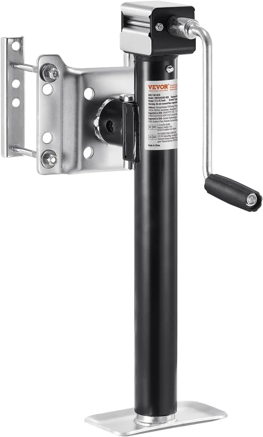 

Heavy Duty 5000 lbs Trailer Jack with Swivel Bolt-on Design, 14.3" Lift for RV, Horse, and Utility Trailers