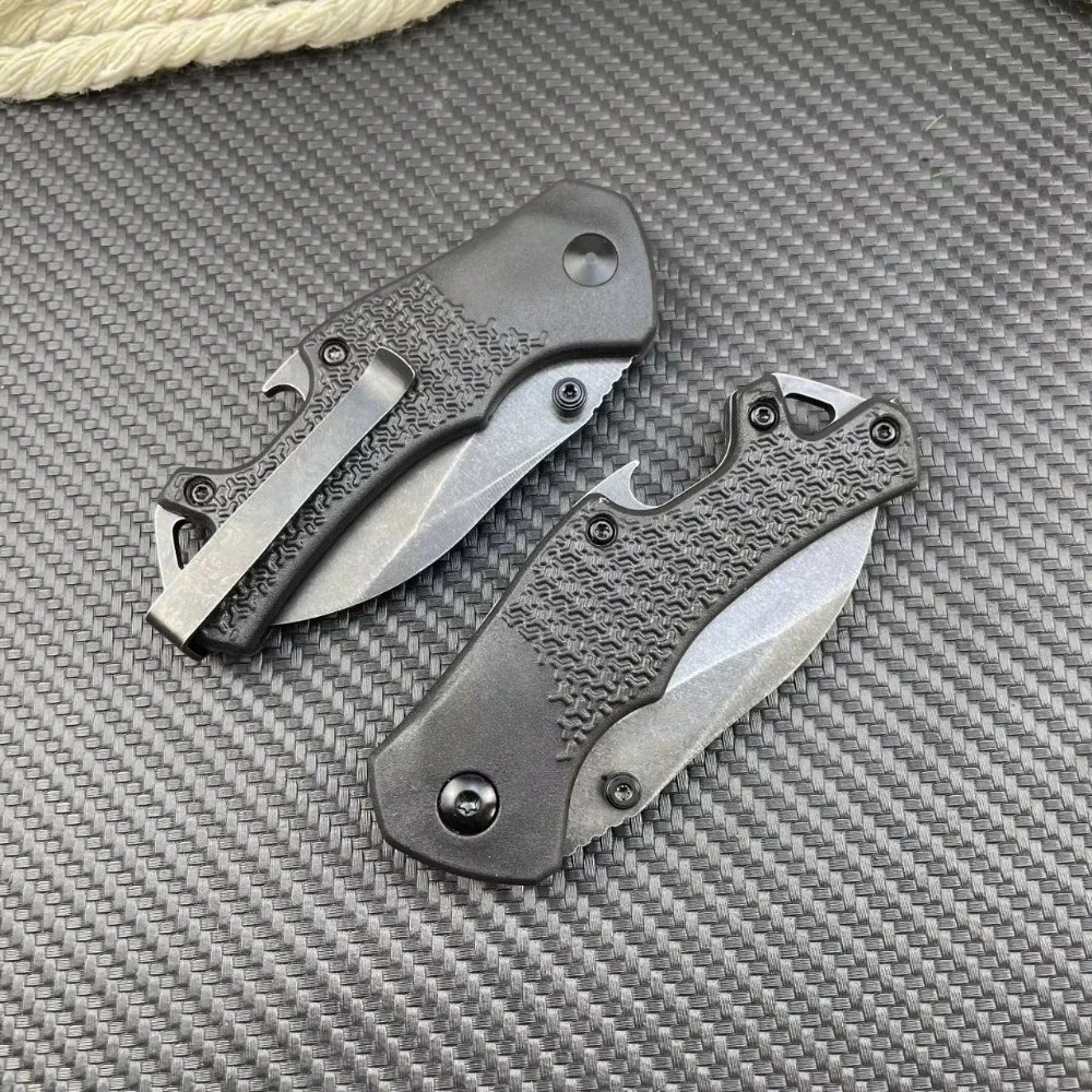 มีดสไตล์ใหม่กลางแจ้งมีดพับมืออาชีพ 8Cr13Mov ใบมีดไนลอนไฟเบอร์ด้ามจับมีดเอาชีวิตรอดมีดผลไม้มีดพกพา