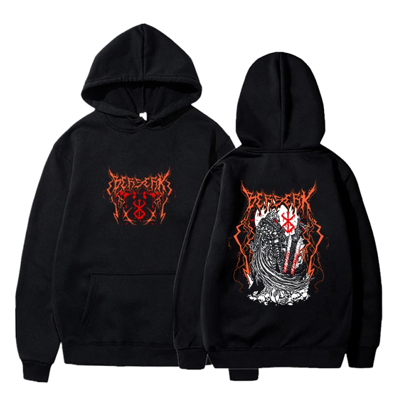 Berserk Japanese Anime Classic Hooded Shirt Berserk Guts Hip Hop Streetwear Men Hoodies Y2K Fashion Casual Autumn Sweatshirts