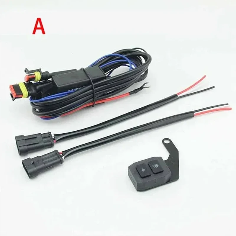 1set Motorcycles LED Spotlight Switch Fog Light Wiring Harness Relay Wire with Flash Wireless Controller Switch Universal