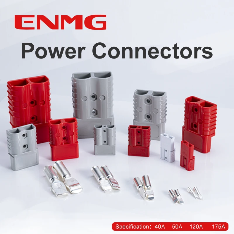 Conector de alimentación ENMG50A, enchufe de carga de batería de carretilla elevadora con terminales de cobre chapados en plata, enchufe Industrial, batería de almacenamiento