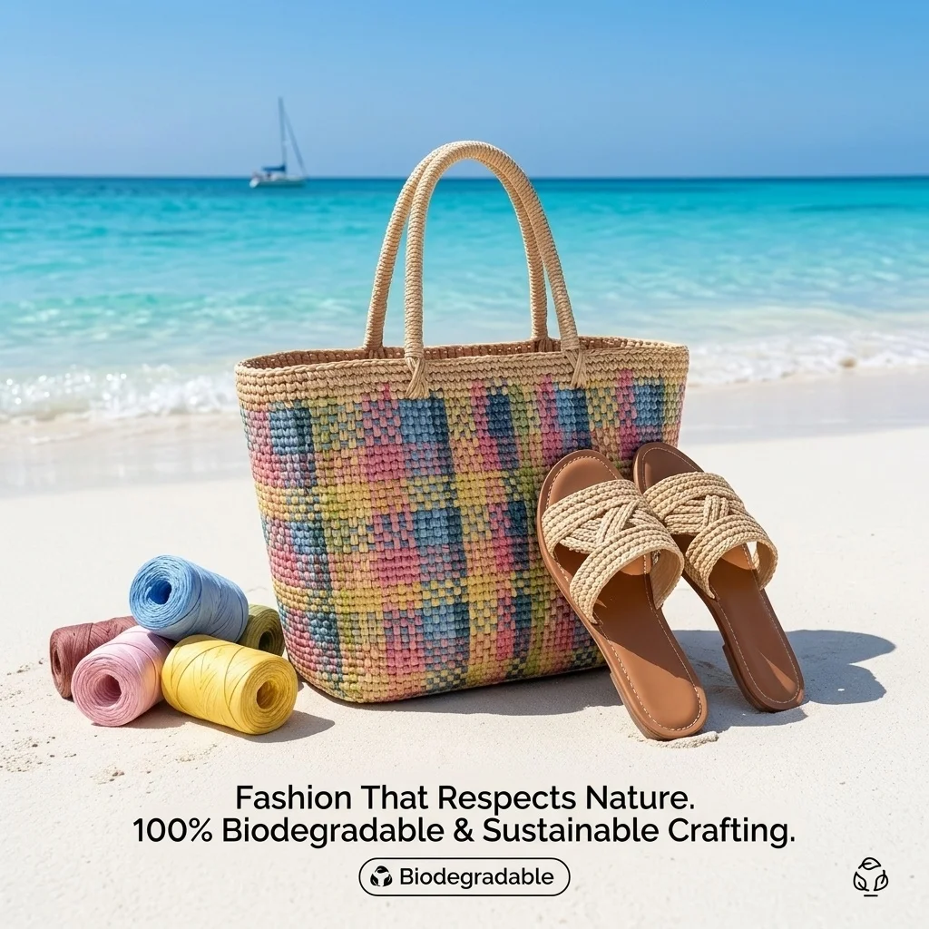31 Farben 150m Raffia-Strohgarn für Handhäkeln DIY Strickgarn zur Herstellung von Sommer-Strandhüten Geflochtene Handtaschen Bastelbedarf – Detail 1