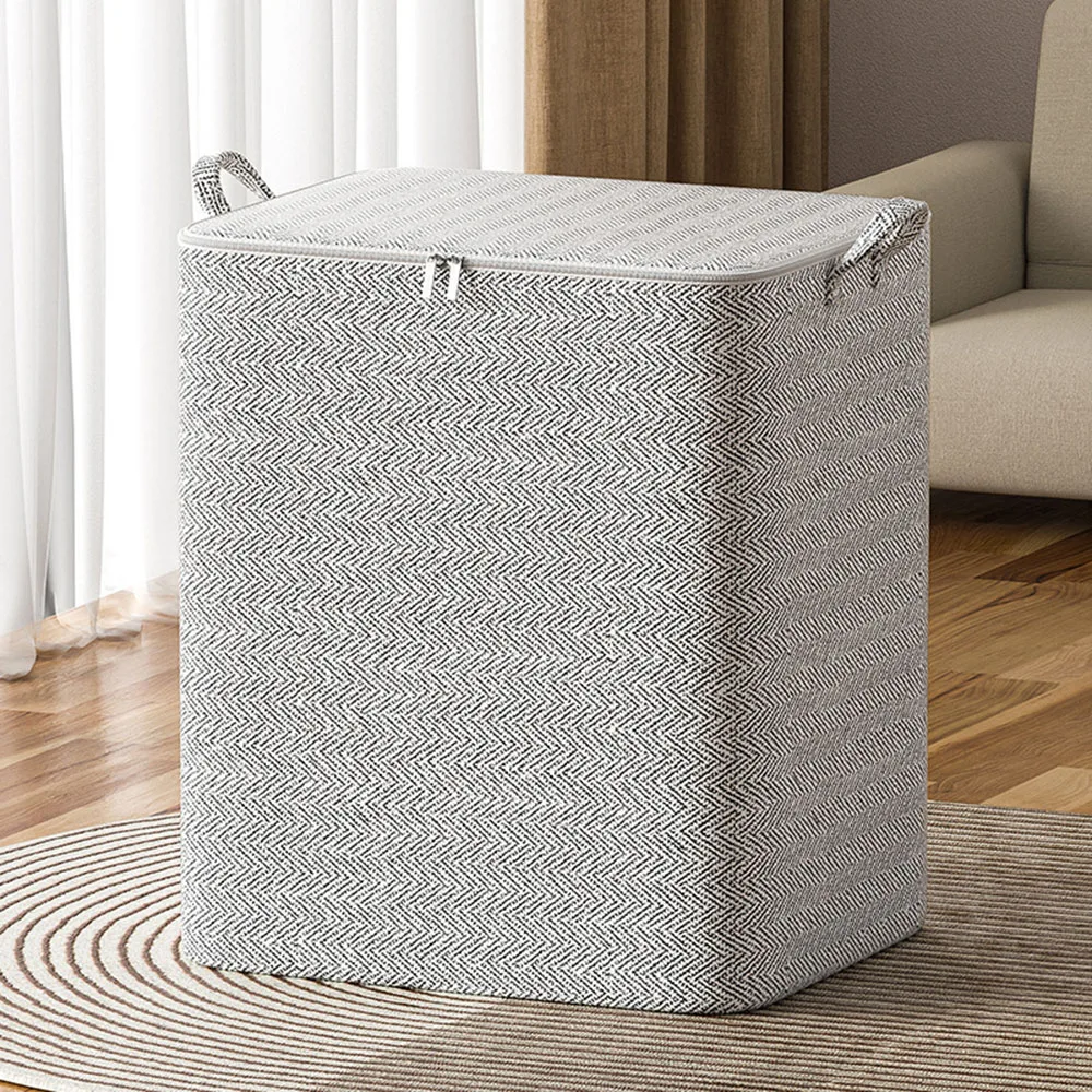 Large Capacity Clothes Storage Bag Organizer With Reinforced Handle For Blankets Bedding Foldable With Zipper Storage Bag