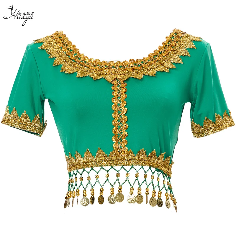 

Indian Dance Performance Costume Belly Dance Top Xinjiang Ethnic Style Tang Dynasty Clothing Indian Girl Ethnic Minority Outfit
