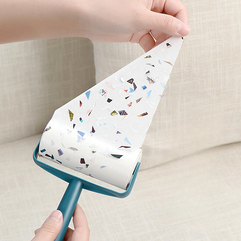 Tearable Roll Paper Sticky Roller Dust Wiper Pet Hair Clothes Carpet Tousle Remover Replaceable Hair Cleaning Brush