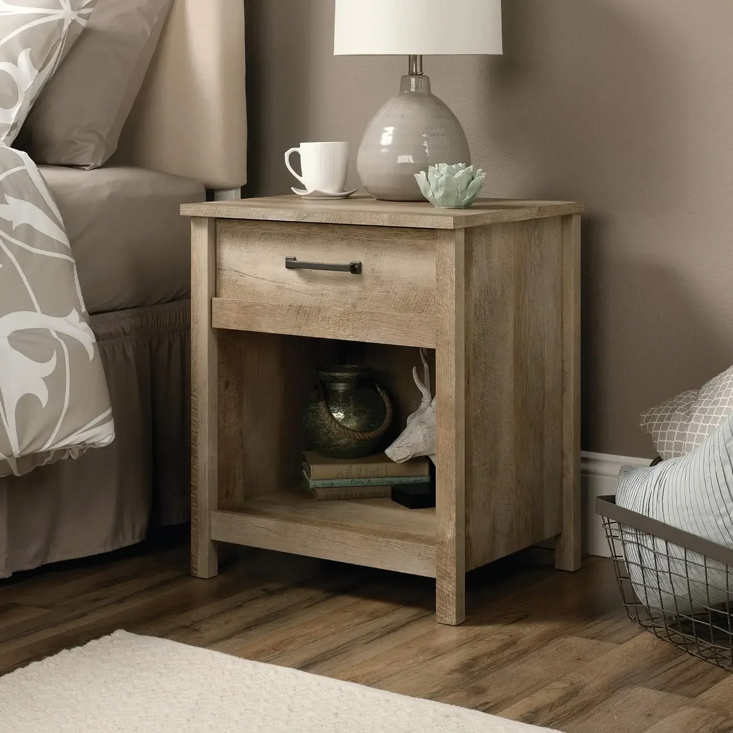 Sauder Cannery Bridge Night Stand, Lintel Oak finish