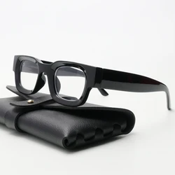 New Retro Small Square Glasses Frame Anti Blue Light Computer Reading Glasses For Men And Women Fashion Thick Border Eyeglasses