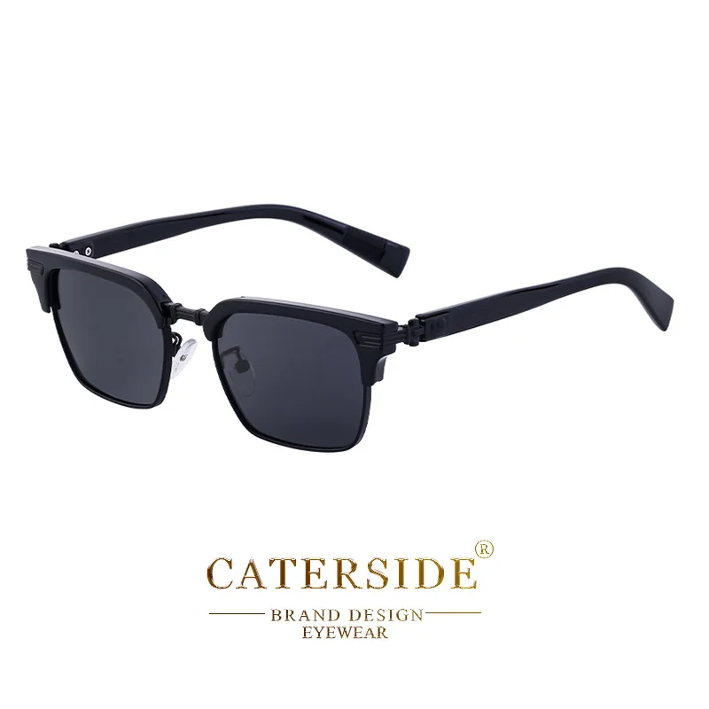 CATERSIDE Punk Quadratische Sonnenbrille Herren Metall Halbrahmen Mode Damen Sonnenbrillen Reise Party Business UV400 Marken-Brillen – Detail 15