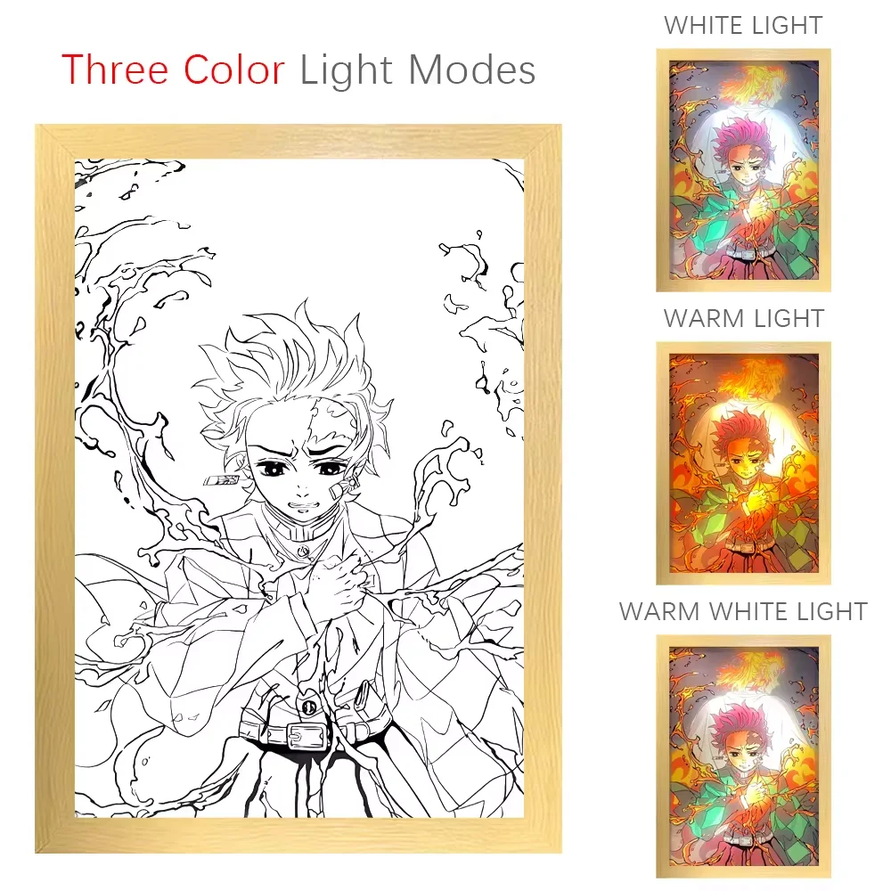 Led Photo Frame Light Painting Design Night Lamp Anime