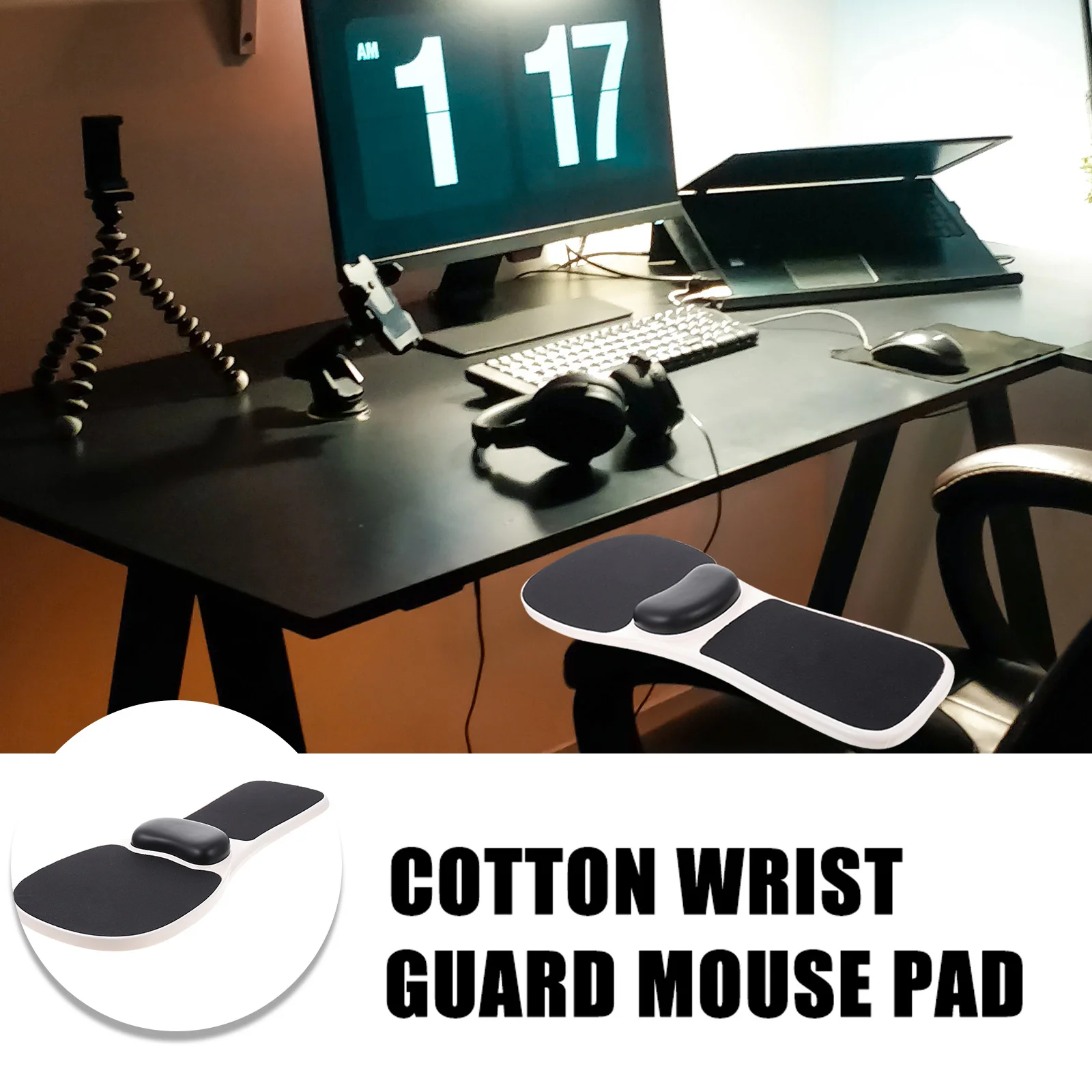 

1pc Memory Foam Wrist Pad Mouse Mat Ergonomic Design Comfortable Arm Support Long Lasting Use Computer Hand Bracket Elbow