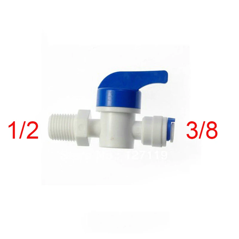 

2 Pcs 1/2Male-3/8 Tube Ball Valve Swicth RO Wate RO Water ST025E