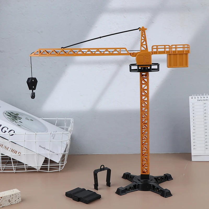 【New】For Boys Gift Plastic Engineering Diecast Tower Crane Classic Construction Model Vehicle Loader Tractor Excavator Toys
