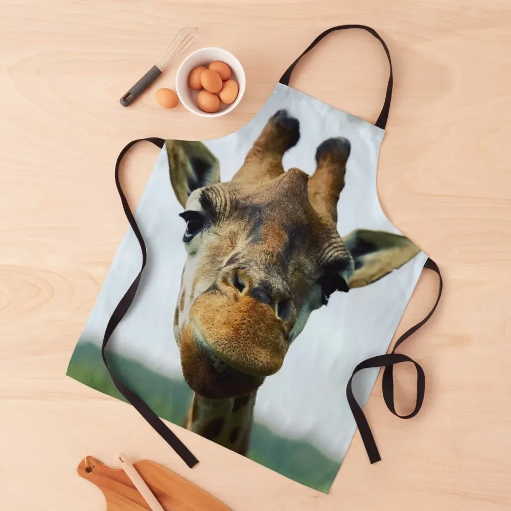 

Portrait photography of a long necked giraffe. Apron painting painters Kitchen Apron