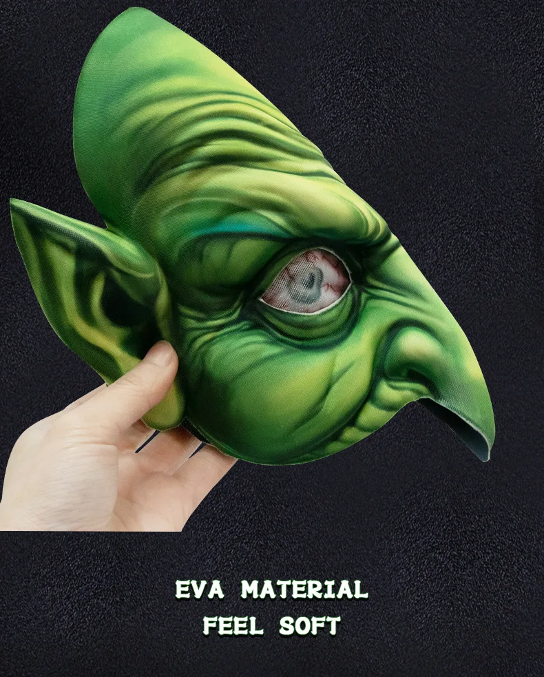 Halloween Hexen masken Cosplay böse alte Dame Party Kostüm Zubehör Eva Masken gegen Perücke großen spitzen Hut Karneval Maskerade Requisiten – Detail 9