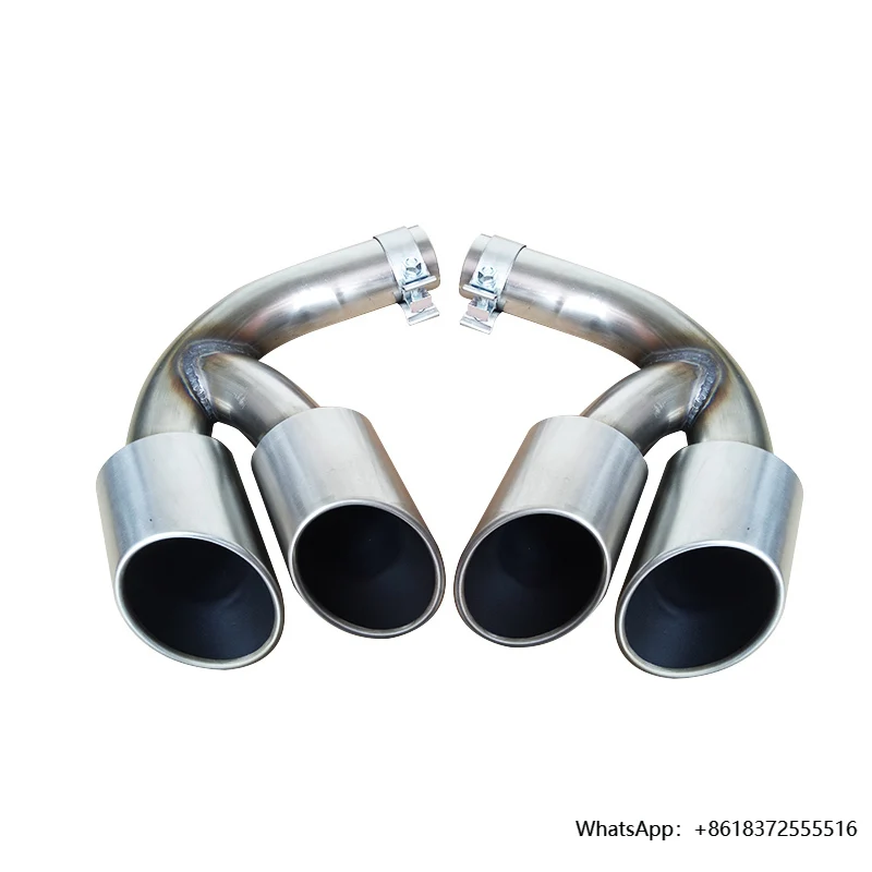 

daFor Porsche Cayenne Exhaust Pipe Stainless Steel Tail Throat Silver 9Y0 Car Upgrade GTS Style 4 Exhaust Pipes Car Modification