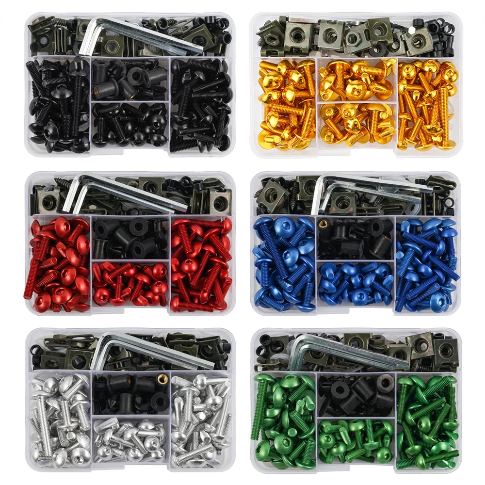 190PCS Motorcycle Fairing Bolts Kit Screws Nuts For Kawasaki Z1000 Z750 Z800 Z650 Ninja 250R 300 500 650 ZX10R ZX14R 6R 7R 9R