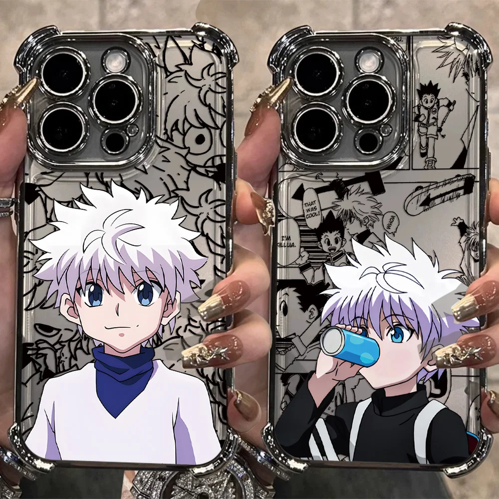 Anime Killua Hunter X Hunter Plating Phone Case For Samsung S26 S25 S24 S23 S22 S21 S20 FE Note20 Edge Plus Ultra 4G 5G Anti