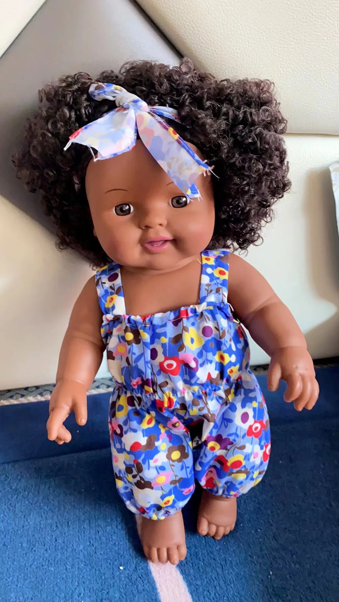 Bebe Reborn Dolls -30CM African Smile Reborn Black Doll Bath Play Full Silicone Vinyl Baby Dolls Lifelike Newborn Baby Gift