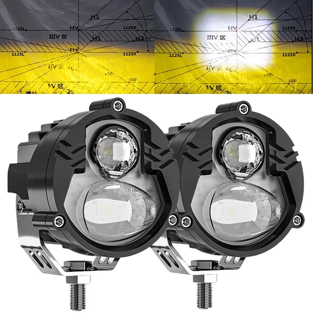 3''Laser Headlights for Wrangler High Beam Laser Spotlights Super Penetrating Fog Lights for Vehicles Truck Motorcycle 6000K