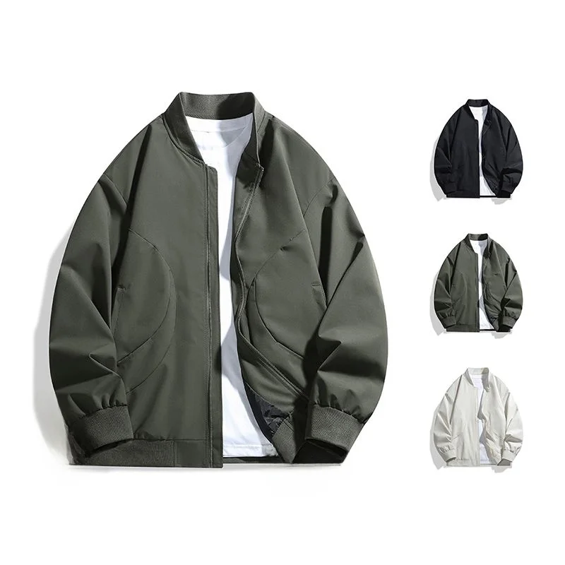 

2025 Spring Autumn New Large Size Baseball Jaet Men's American Sle Loose Stand Collar Baseball Coat Youth Trendy Top