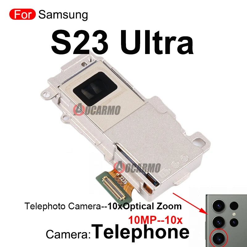 For Samsung Galaxy S23 Ultra Rear Telephoto Camera 10MP 10x 3x Optical Zoom And Back Main 200MP Ultra-Wide Front Selfie Cameras