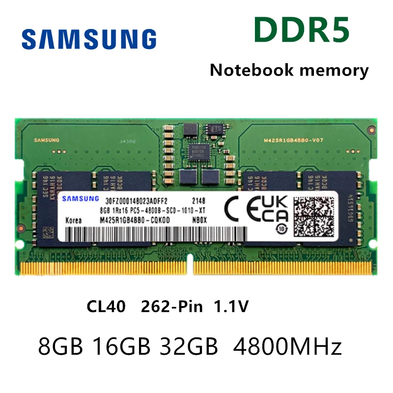 メモリー SAMSUNG DDR5 16GB PC5-4800B SODIMM Samsung-SODIMM-DDR5-NON-ECC-