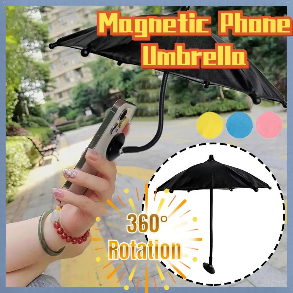 Magnetic Phone Umbrella Anti-glare Sun Shade Cover 360° Rotation Mini Umbrella For Iphone