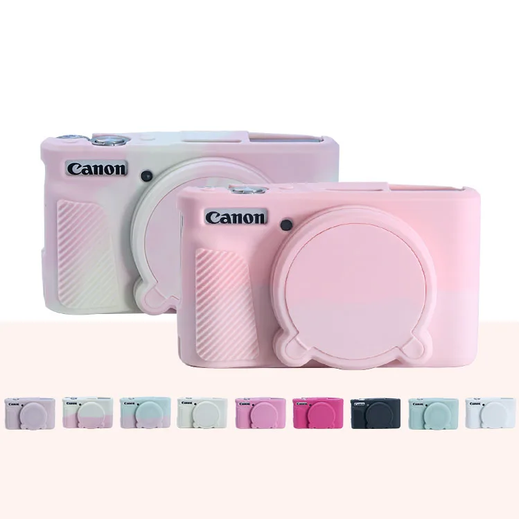 SX740 Silicone Soft Case Camera Bag Skin for Canon PowerShot SX730 SX740 SX740HS Rubber Camera Case Cover Skin Lens Cap