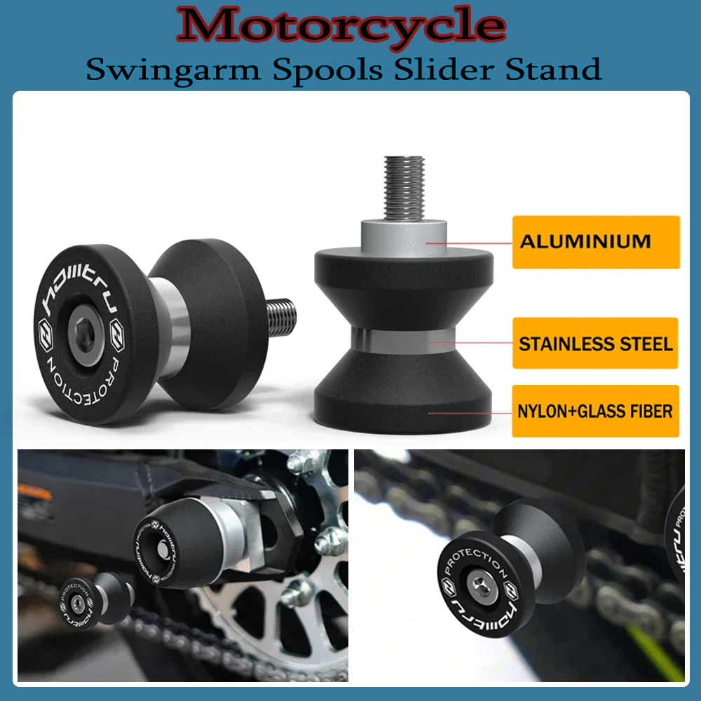 6MM 8MM 10MM CNC Aluminum Motorcycle Swingarm Spools Slider Stand Lifting Screw Scooter New For Ducati BMW YAMAHA Honda Kawasaki
