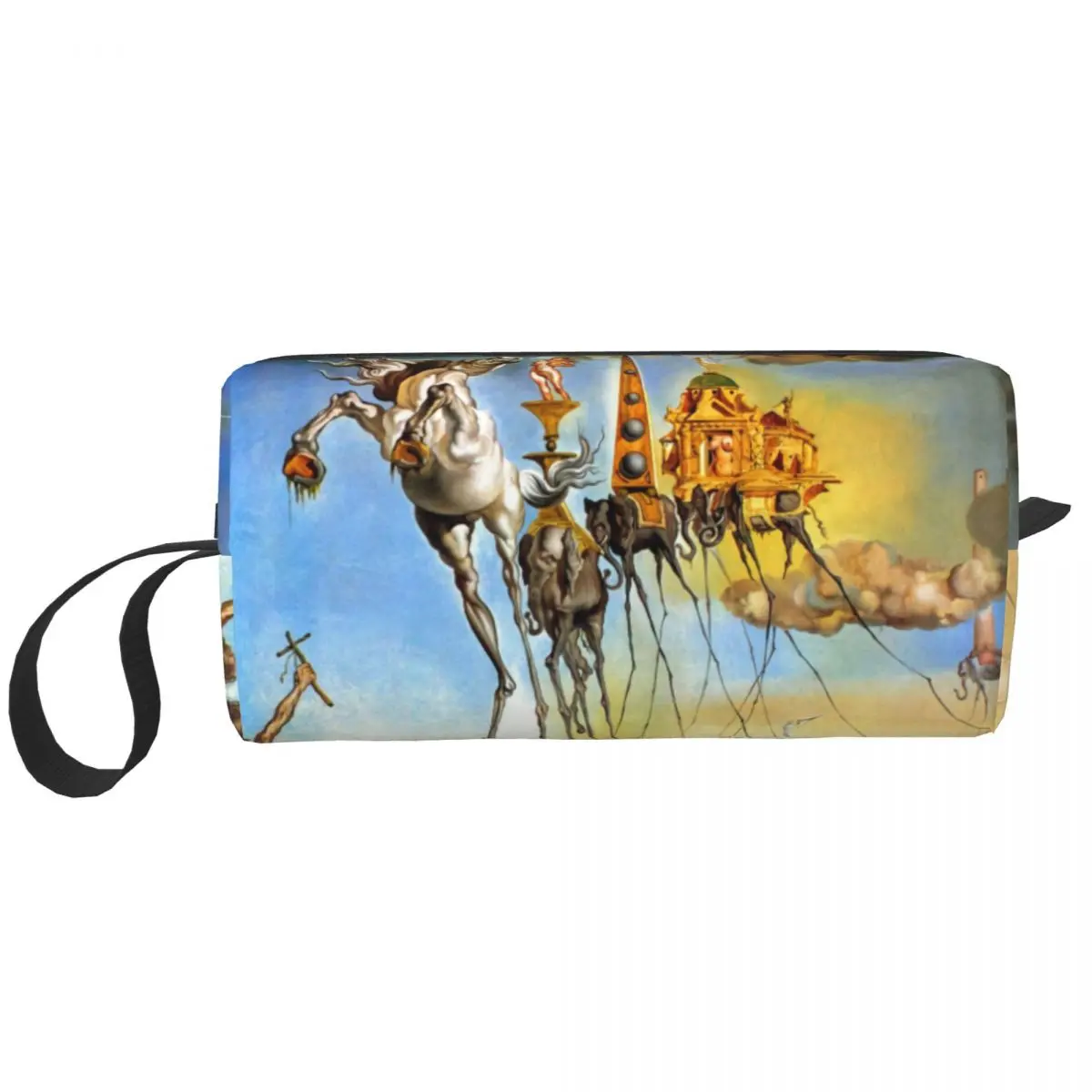 Salvador Dali Surrealism Art Cosmetic Bag Big Capacity The Temptation of St Anthony Makeup Case Beauty Storage Toiletry Bags