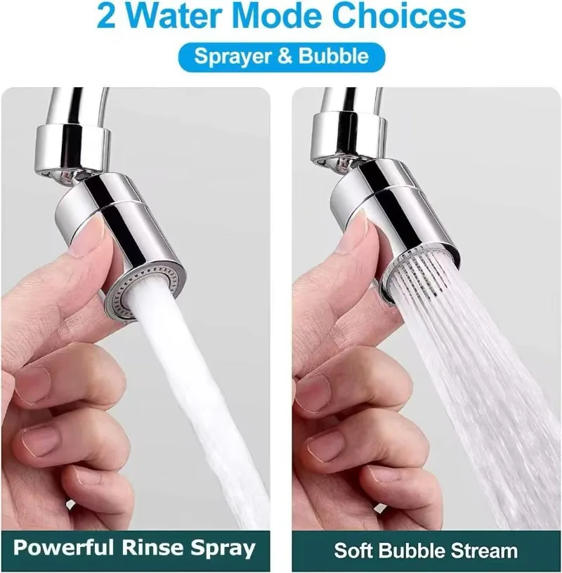 Universal faucet extender, kitchen and bathroom wash splash proof faucet, rotating foaming device, universal rocker arm joint