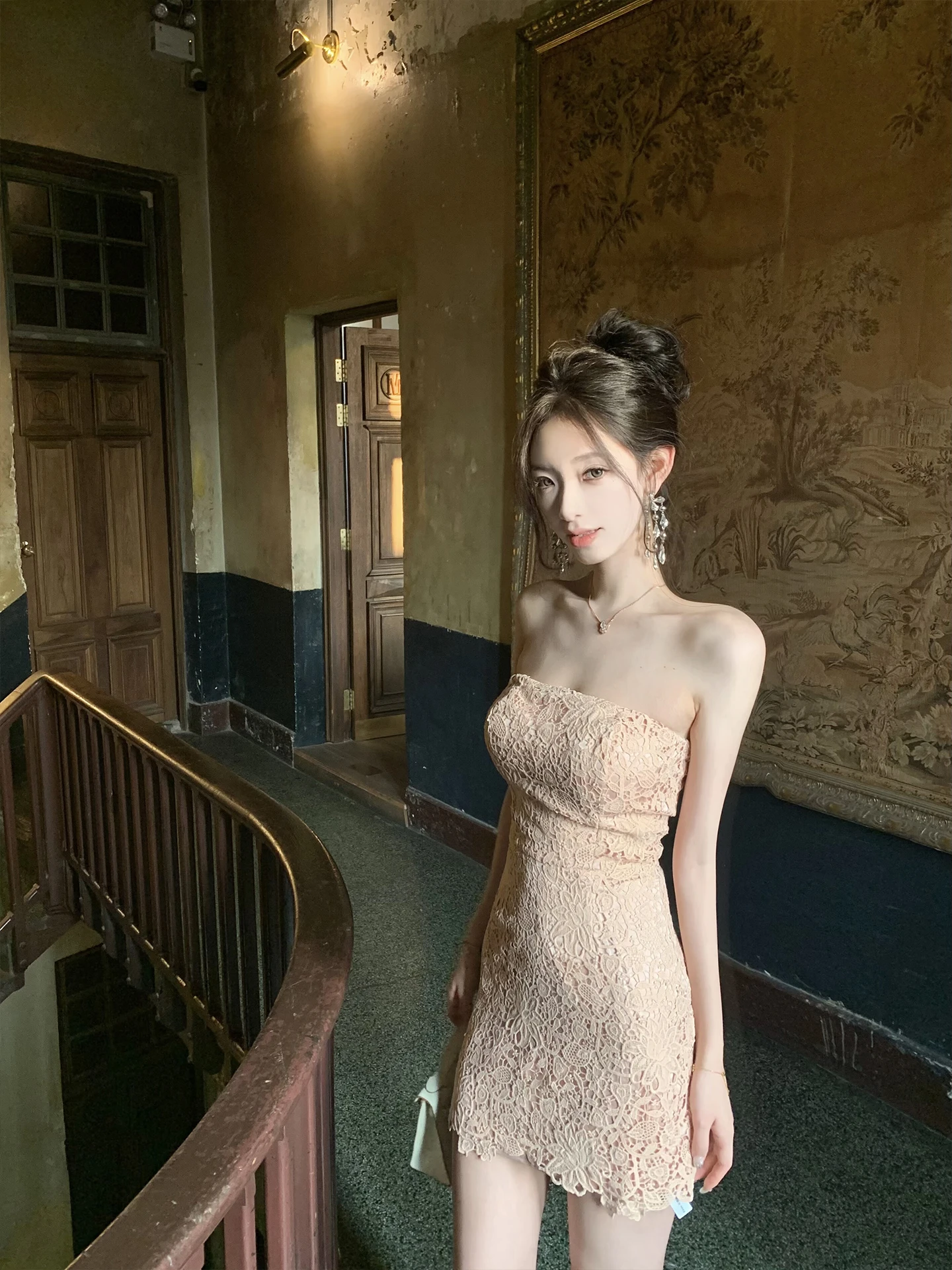 

Женское платье J Studio Pure Desire с 3D-кружевом, утягивающее талию, сексуальное, без бретелек, для повседневной носки, весеннее, стройнящее