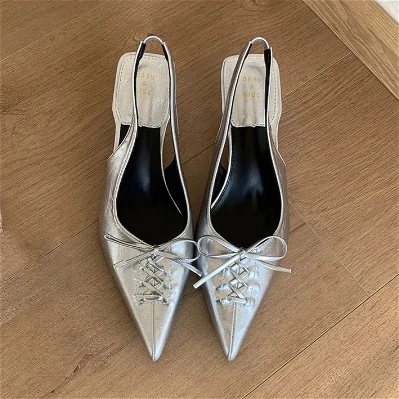 

Cross Lace Up Elegant Women Heels Summer 2026 Leopard Slingbacks Pumps Office Shoes Fashion Kitten Heels Sandals for Women