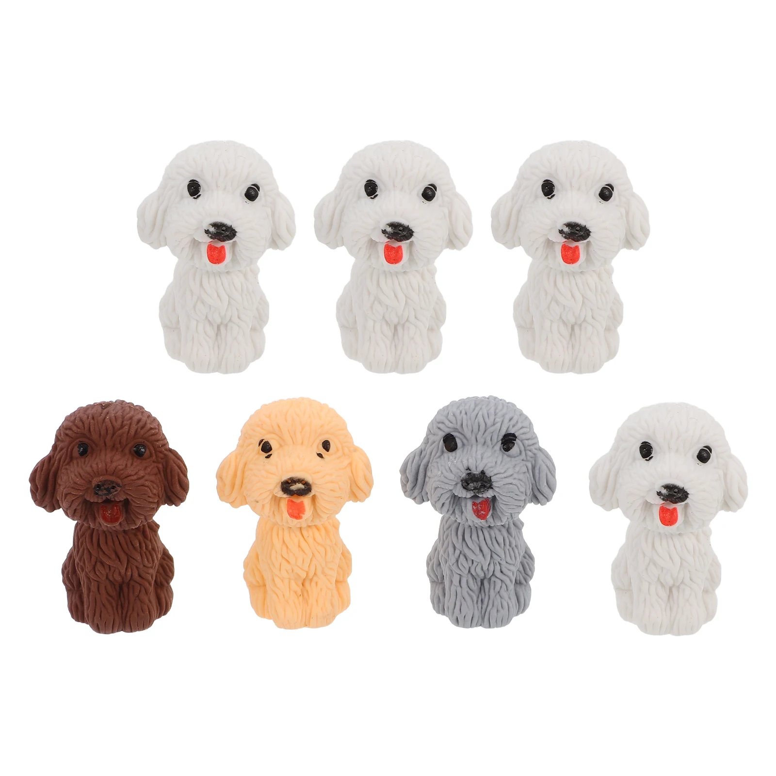 

7pcs Cute Dog Erasers Teddy Erasers Pencil Caps Student Small Tpr Cartoon Animal Eraser Drawing Children's Stationery Supplies