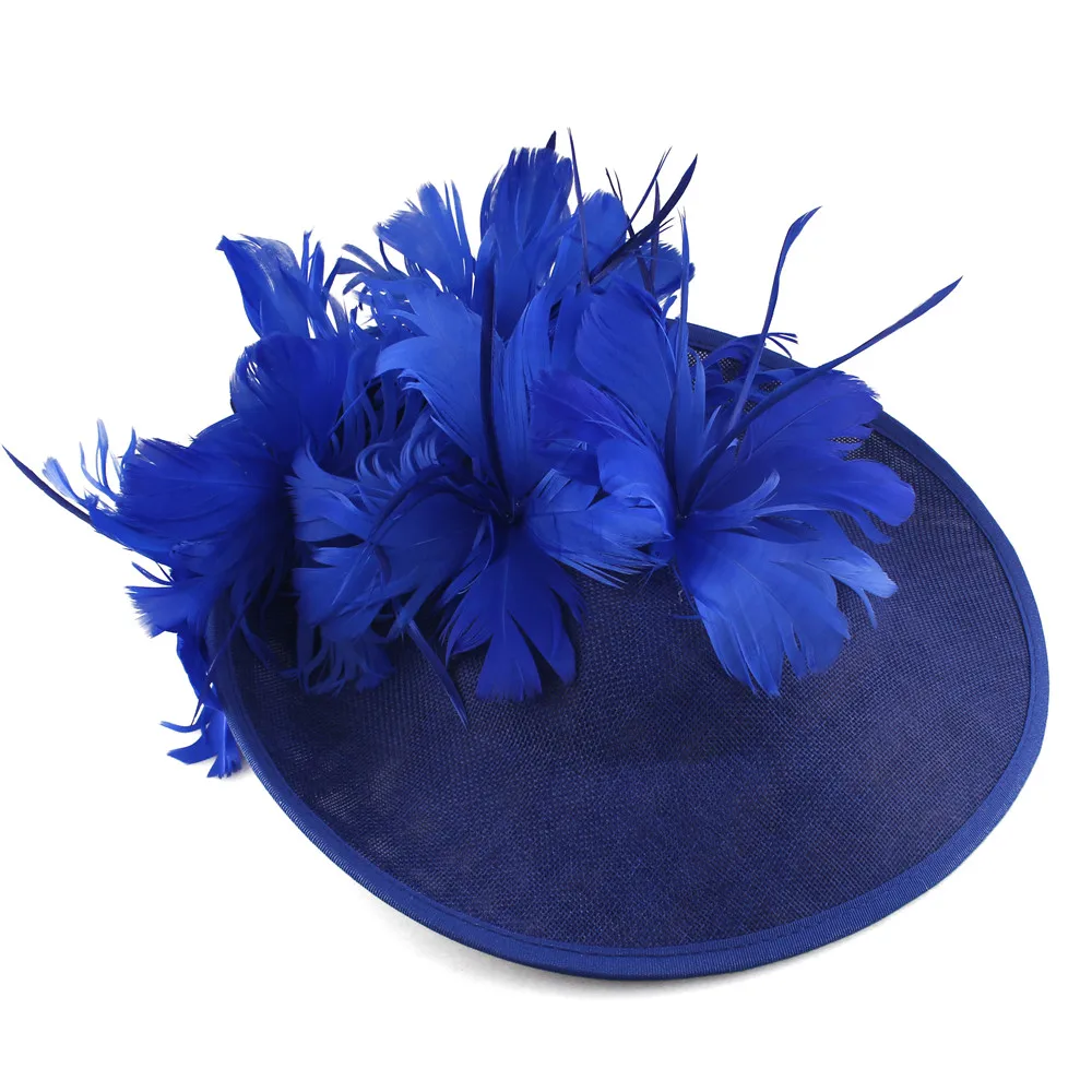 Green Fascinators For Women Elegant Spring Hat Chi Church Imitation Sinamay Feather Fedora Hat Millinery Derby Cocktail Party