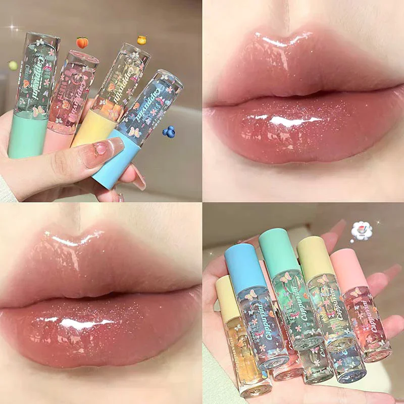 Lucidalabbra Idratante Cappuvini, Gloss Effetto Specchio, Gelatinoso e Brillante, Trasparente Cristallino, Volumizzante e Idratante per il Trucco