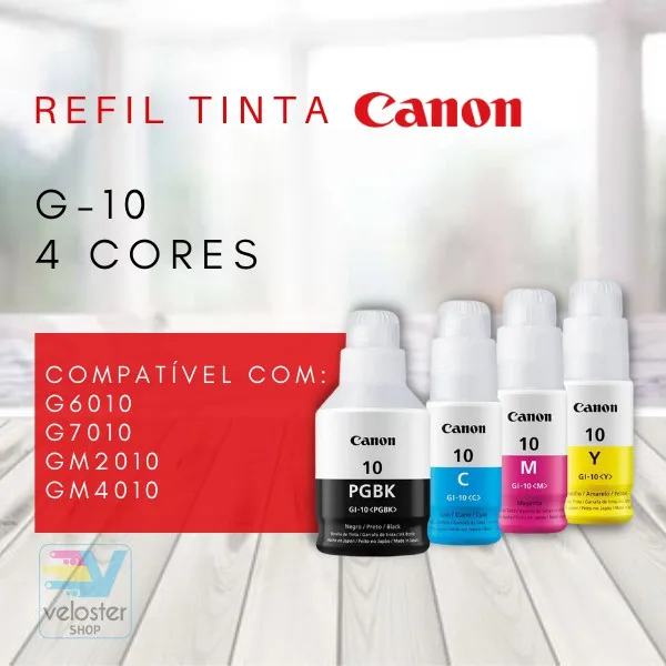 Kit 4 Canon Mega Tank Gi-10 Ink Refis