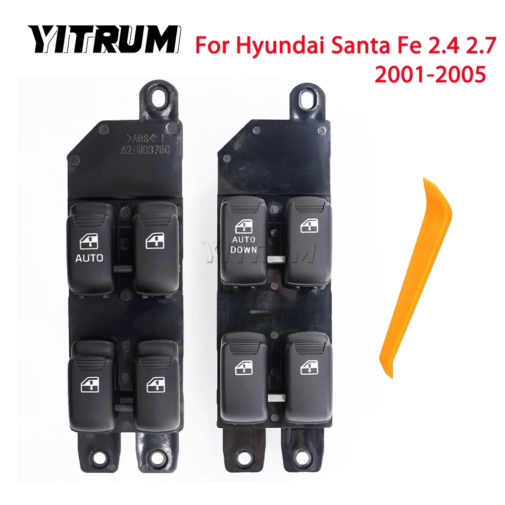 

YITRUM 93570-26000 93570-26100 LHD Window Switch Master Lifter Button For Hyundai Santa Fe 2.4 2.7 2001 2002 2003 2004 2005