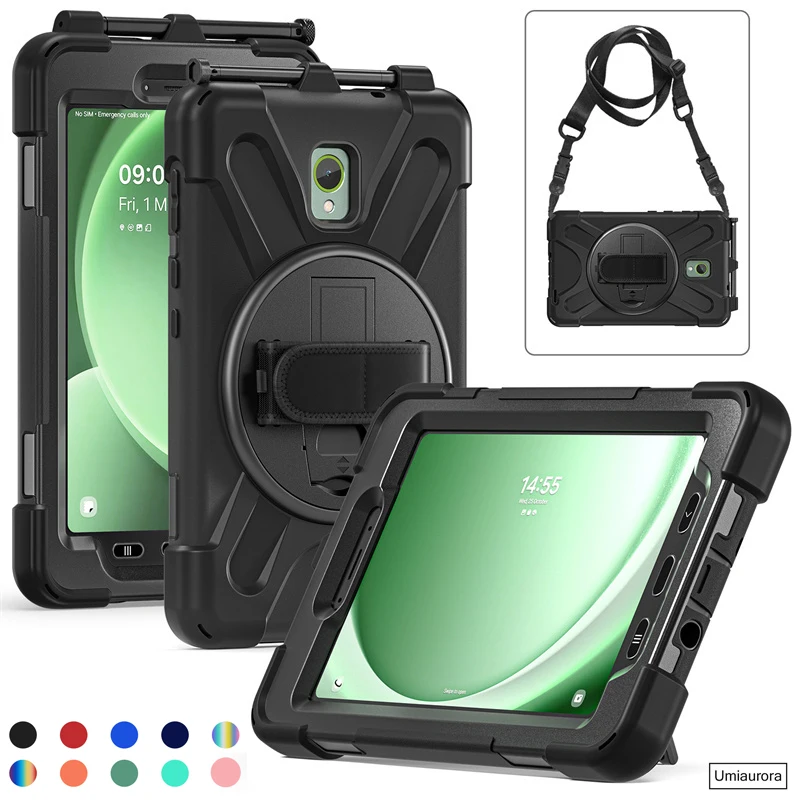 

Для Samsung Tab Active 3 5, 8,0 дюймов SM-T570 T575 SM-X300 X306B Прочный прочный чехол для планшета с ремешком на руку и подставкой Противоударный Funda